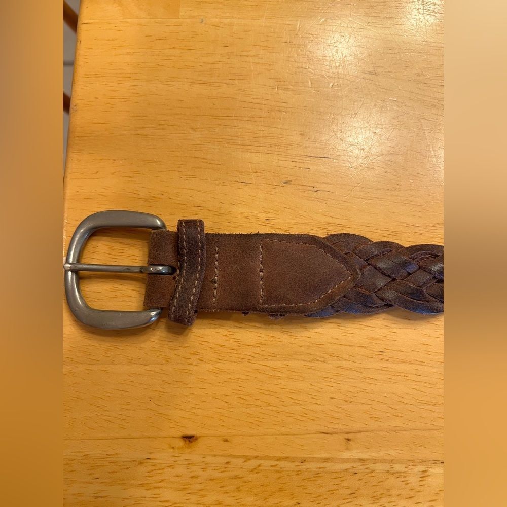 Women's Braided Leather Belt - Brown Unisex 38 inch full boho coastal cowgirl - Picture 4 of 16